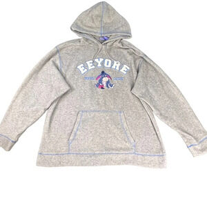 Vintage Women's Large Disney‎ Embroidered Eeyore Gray Pullover Hoodie
